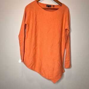 Repeat cashmere silver edition long sleeves asymmetrical hem sweater
